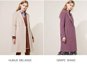 2019 Autumn Winter New Women Wool Coat  Double-breasted Woolen Coat