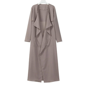 New Style Female Ladies Autumn Long Coat Long Sleeve Tops Cardigan Waterfall Outwear Long Coat