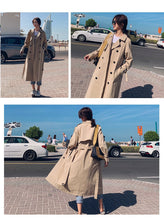 Load image into Gallery viewer, 2019 Autumn Women Long Trench Coat With Belt Turn Down Collar Clothes Long Coat Trench Femme