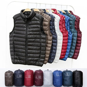 Winter New Men White Duck Down Vest Ultralight Sleeveless Vest Jacket