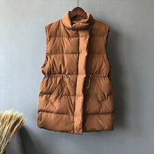 Load image into Gallery viewer, Winter Long Sleeveless Vest Coats Women Stand Neck Slim Cotton Padded Jacket