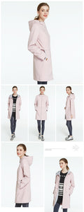 2019 Fall Woman Clothing Solid Color Long Sleeved Casual New Women Coat Stand Collar Pockets Trench Coat