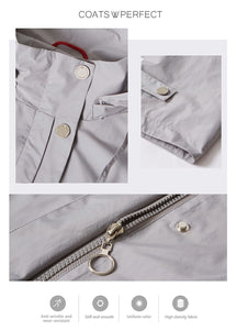 2019 Women Trench Coat Spring Fashion Long Windbreaker Solid Color Windproof Temperament