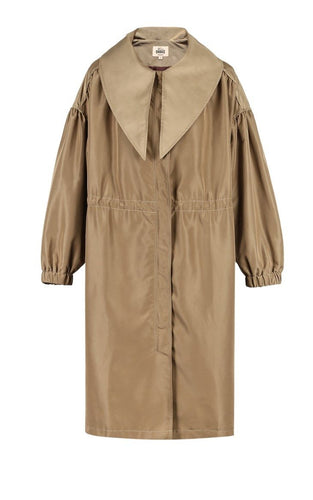 Vero Moda Fall Lapel Zip Front Cinched Waist Medium-style Lace-up Coat Jacket