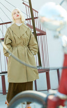 Load image into Gallery viewer, Vero Moda Fall Lapel Zip Front Cinched Waist Medium-style Lace-up Coat Jacket