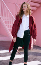 Load image into Gallery viewer, Vero Moda Fall Lapel Zip Front Cinched Waist Medium-style Lace-up Coat Jacket