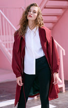 Load image into Gallery viewer, Vero Moda Fall Lapel Zip Front Cinched Waist Medium-style Lace-up Coat Jacket