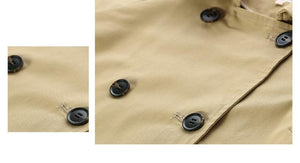 British Style Women Long Trench Coat Double-Breasted Cotton Outerwear Coats Ladies Casual