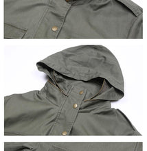 Load image into Gallery viewer, Women Anorak Solid Color Long Sleeved Pockets Zipper Hooded Collar Coat