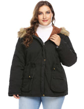 Load image into Gallery viewer, Women Winter Cats Casual Long Sleeve Hooded Jackets Solid Zip-up Anorak Parka Jacket