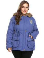 Load image into Gallery viewer, Women Winter Cats Casual Long Sleeve Hooded Jackets Solid Zip-up Anorak Parka Jacket
