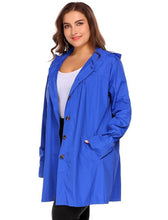 Load image into Gallery viewer, Women Rain Coat Jacket Spring Autumn Hooded Windbreaker Lightweight Waterproof Raincoat