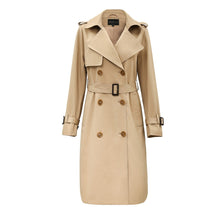 Load image into Gallery viewer, 2019 Autumn Fashion Casual Women&#39;s Khaki Trench Coat Double Breasted Long Outerwear