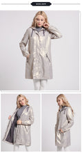 Load image into Gallery viewer, 2019 Trench Women Autumn New fashion Coats Hood Windbreaker Adjustable Waist Ladies Outerwear