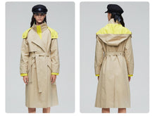 Load image into Gallery viewer, 2019 Autumn Trench Coat Women Outrwear Quality Hood Double Breasted Top Long Coat Fashion