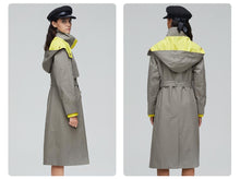 Load image into Gallery viewer, 2019 Autumn Trench Coat Women Outrwear Quality Hood Double Breasted Top Long Coat Fashion