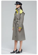 Load image into Gallery viewer, 2019 Autumn Trench Coat Women Outrwear Quality Hood Double Breasted Top Long Coat Fashion