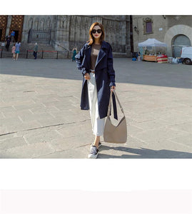 2019 Windbreaker Coats Long Spring Autumn Coat Women Trench Coats Loose Casual Ladies Outerwear