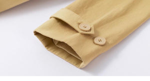 2019 Spring Autumn England Retro Style Turn Down Collar Show Waist With Belt Women Long Trench Coat