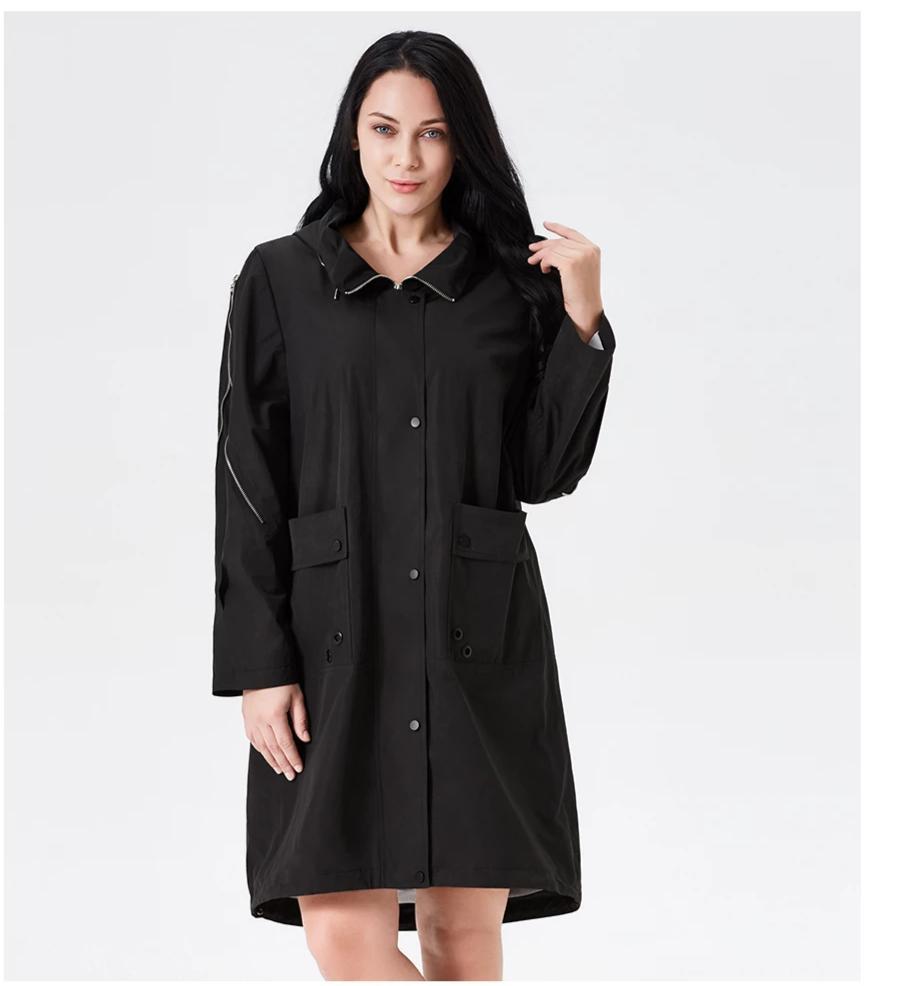 2019 Trench Coat Spring Women Hooded Fashion Female Trench Clothes Classic Manteau Ukraine Ladies