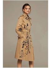 Load image into Gallery viewer, 2019 Autumn And Winter Trench Coat Women Long Sleeve Printing Windbreaker Trench Femme