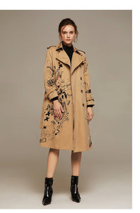 2019 Autumn And Winter Trench Coat Women Long Sleeve Printing Windbreaker Trench Femme