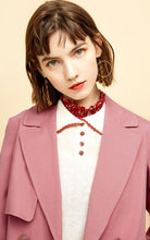 Load image into Gallery viewer, Women&#39;s Double-breasted Lapel Medium Length Embroidered Wind Coat