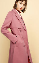 Load image into Gallery viewer, Women&#39;s Double-breasted Lapel Medium Length Embroidered Wind Coat
