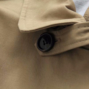 Women Casual Solid Color Double Breasted Outwear Sashes Office Coat Chic Epaulet Design Long Trench