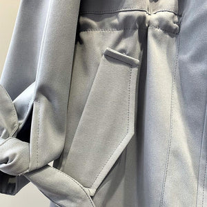 Spring Women Trench Coat Single Breasted Loose Elastic Waist Korean Casual Long Coat Female Tops