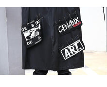 Load image into Gallery viewer, 2019 Spliced Black Trench Women Tide Long Print Streetwear Hoodie Casual Female Wide Waisted Coat