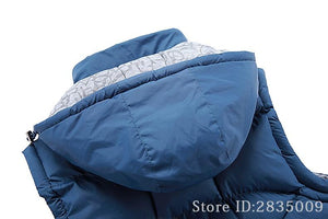 2019 Men Thickening Cotton Vest Hat Hooded Warm Vest Winter Waistcoat