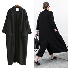 Load image into Gallery viewer, 2019 Summer Loose Women Coats Three Quarter Sleeve Black Sunscreen Trench Coat Clothes Korean