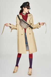 2019 Autumn New Casual Women's Cotton Washed Long Double-breasted Trench Coat Loose Clothing