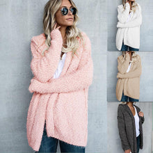 Load image into Gallery viewer, Hooded Long Section Cardigan Warm Autumn Winter Women Sweater Loose Women&#39;s Knitted Jacket