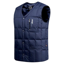 Load image into Gallery viewer, Duck Down Jacket Vest Men Autumn Winter Warm Sleeveless V-neck Button Down Lightweight Waistcoat
