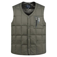 Load image into Gallery viewer, Duck Down Jacket Vest Men Autumn Winter Warm Sleeveless V-neck Button Down Lightweight Waistcoat