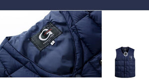 Duck Down Jacket Vest Men Autumn Winter Warm Sleeveless V-neck Button Down Lightweight Waistcoat
