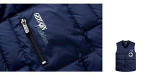 Duck Down Jacket Vest Men Autumn Winter Warm Sleeveless V-neck Button Down Lightweight Waistcoat