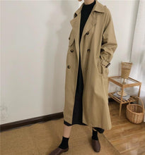 Load image into Gallery viewer, Spring Autumn Korea Style Waist Belt Loose Khaki Color Trench Female Casual Elegant Soft Long Coat