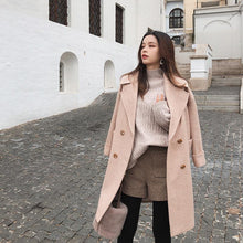 Load image into Gallery viewer, 2019 Autumn And Winter Woolen Coat Female Mid-Long