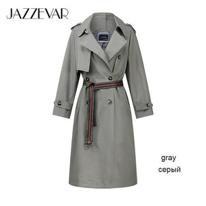 2019 Khaki Trench Coat Women X-Long Cotton Loose Clothing With Belt Woman Clothes