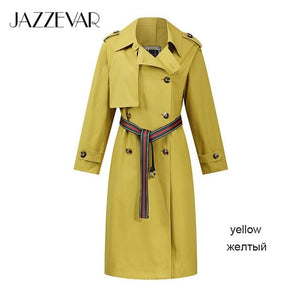 2019 Khaki Trench Coat Women X-Long Cotton Loose Clothing With Belt Woman Clothes