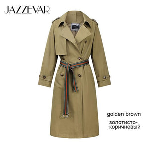 2019 Khaki Trench Coat Women X-Long Cotton Loose Clothing With Belt Woman Clothes