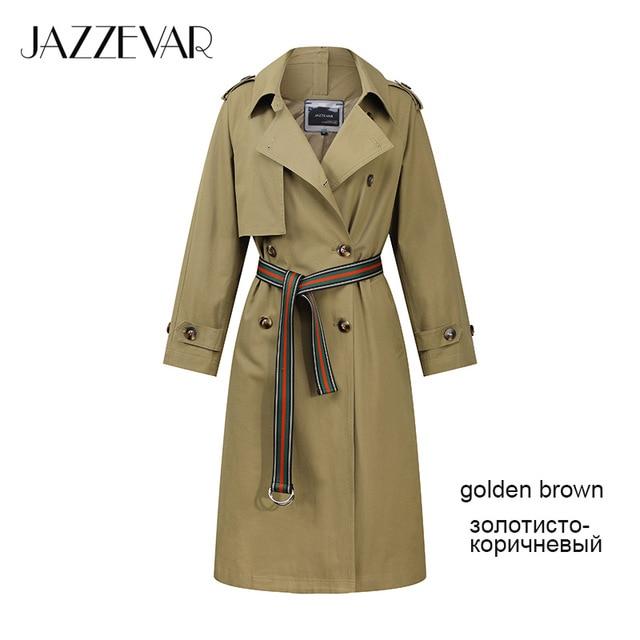 2019 Khaki Trench Coat Women X-Long Cotton Loose Clothing With Belt Woman Clothes