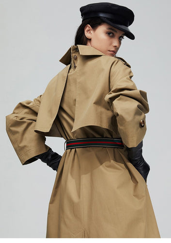 2019 Khaki Trench Coat Women X-Long Cotton Loose Clothing With Belt Woman Clothes