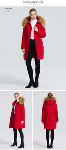 2019 New Winter Collection Jacket Women Winter Parka With Fur Hood Patch Pocket Women Coat