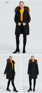 2019 New Winter Collection Jacket Women Winter Parka With Fur Hood Patch Pocket Women Coat
