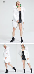 2019 New Winter Collection Jacket Women Winter Parka With Fur Hood Patch Pocket Women Coat