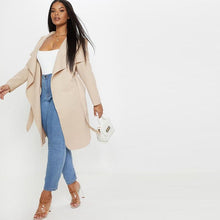 Load image into Gallery viewer, Stylish Simplicity Oversized Suit Collar Lace Waist Sports Leisure Solid Coat